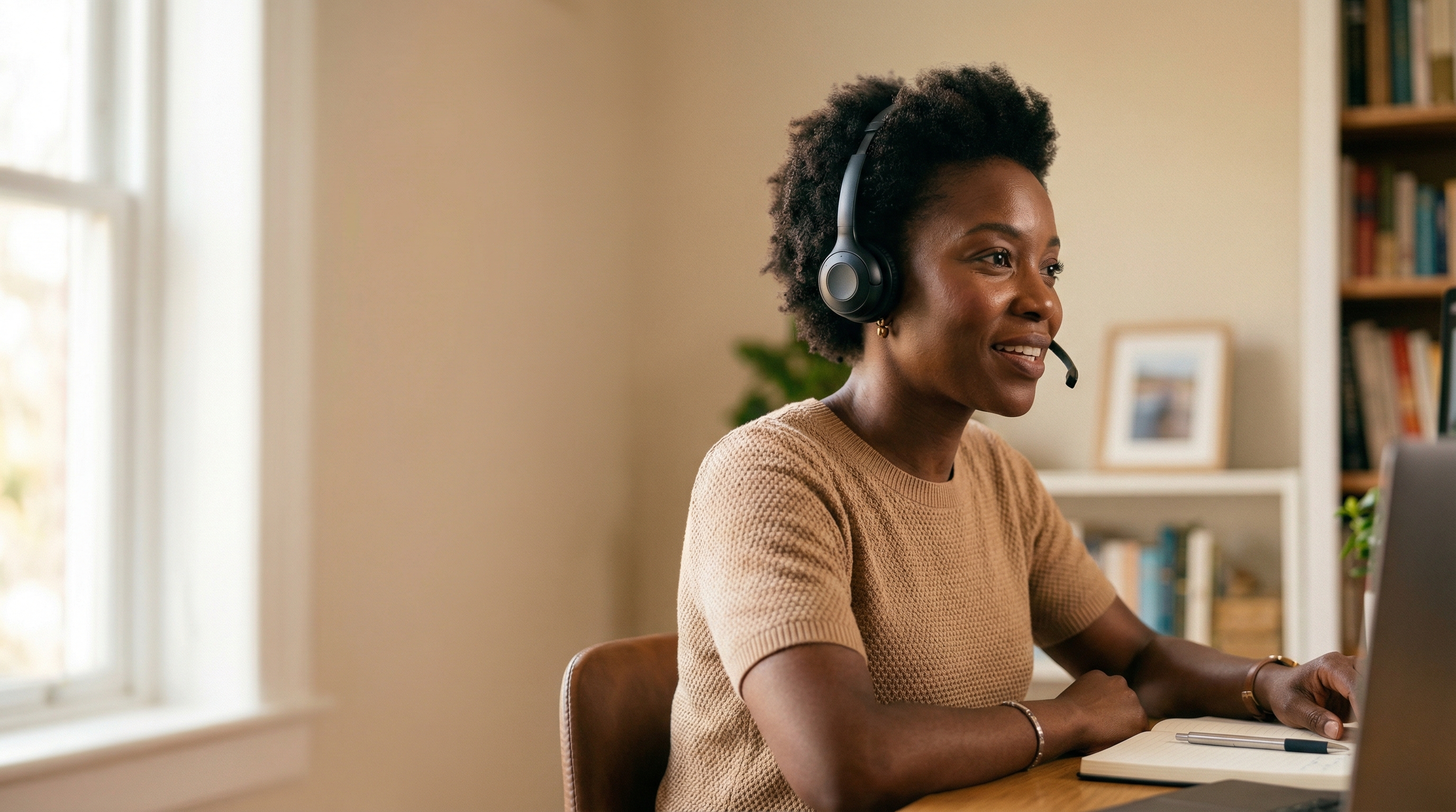 Haitian Creole Video Remote Interpreter (VRI) professional supporting telehealth